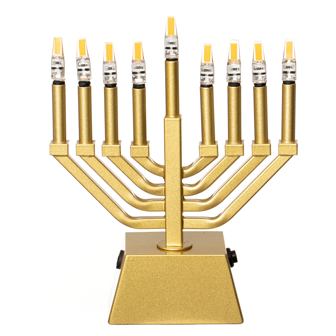 Vintiquewise Wall Mount 9-Branch Hanukkah Menorah with LED Candles Illuminated Display Contemporary Decorative Accent Judaica Centerpiece and Meaningful Gift for Hanukkah Celebrations